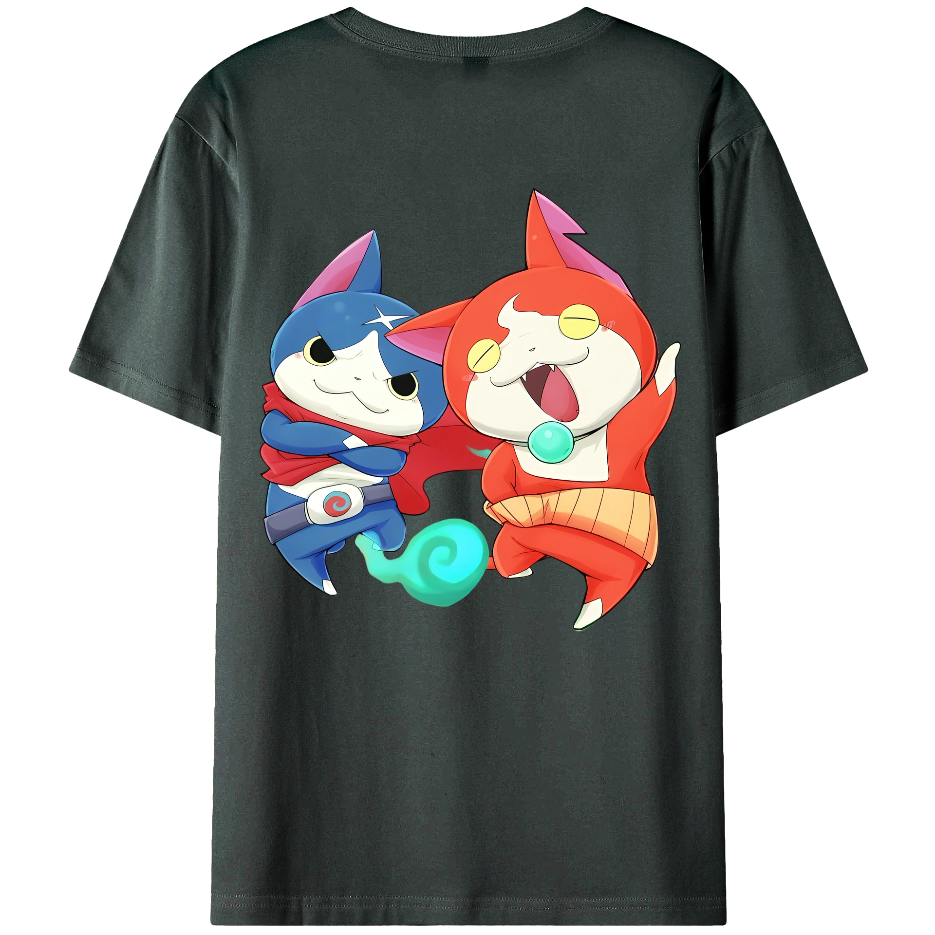 （画像用） 妖怪ウォッチ Yo-kai Watch 綿100％ メンズ半袖Tシャツ（バックプリント） 通気性